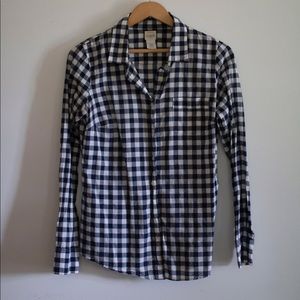 J.Crew Factory navy gingham button-down